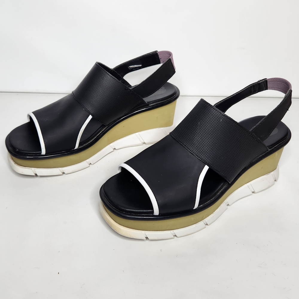 Sorel Joanie III Womens Size 9 Black Open Toe Platform Slingback Sandals Shoe